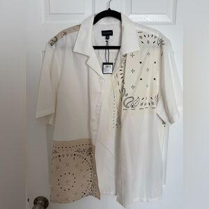 Brand new Club Monaco Bandana Printed Camp Collar Short Sleeve Shirt